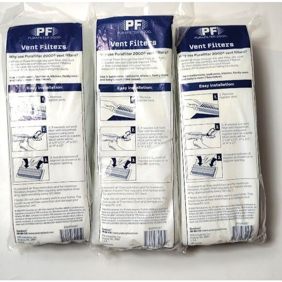 3-12 Packs of Purafilter 2000 Vent Filters 4'X12" New Sealed - Picture 2 of 6